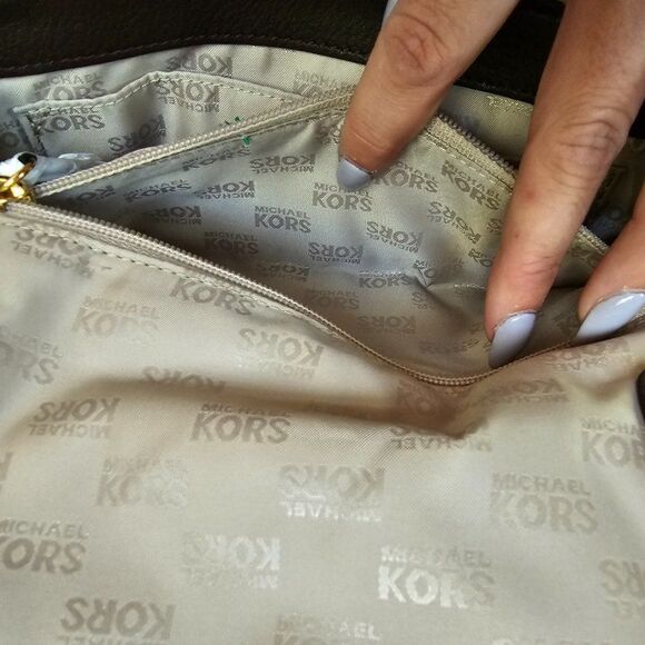 Michael Kors Brown Hamilton Whipped Leather Handbag Shoulder Bag 6 X 10 - Picture 16 of 16